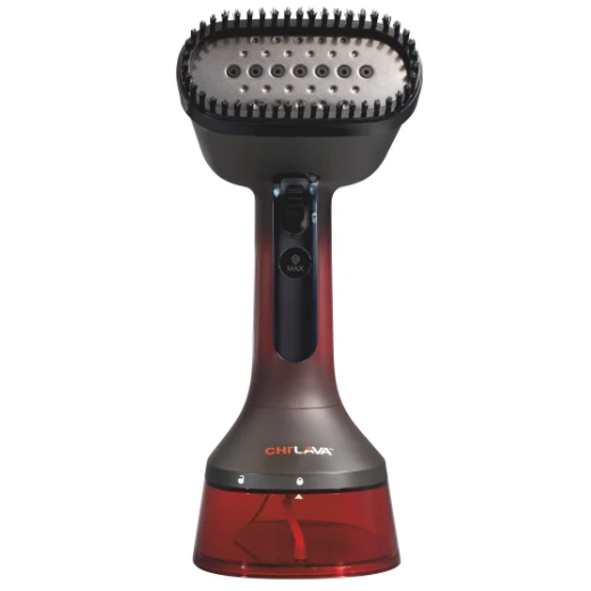 Open Box CHI Lava Handheld Garment Steamer with Ceramic Steam Plate, Detachable Water Tank & Dual Steam Modes - Black/Red