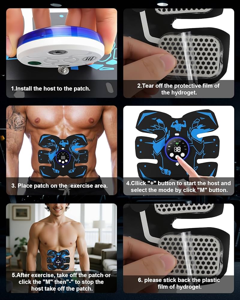 Smart Abdomen EMS Muscle Toner – Wireless Abs Trainer & Body Muscle Stimulator for Home Workout