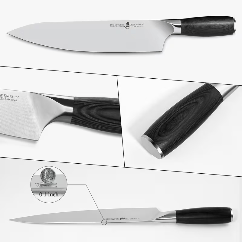 TUO Kiritsuke Knife - 8 Inch Kiritsuke Chef Knife - High Carbon German Steel with Gift Box