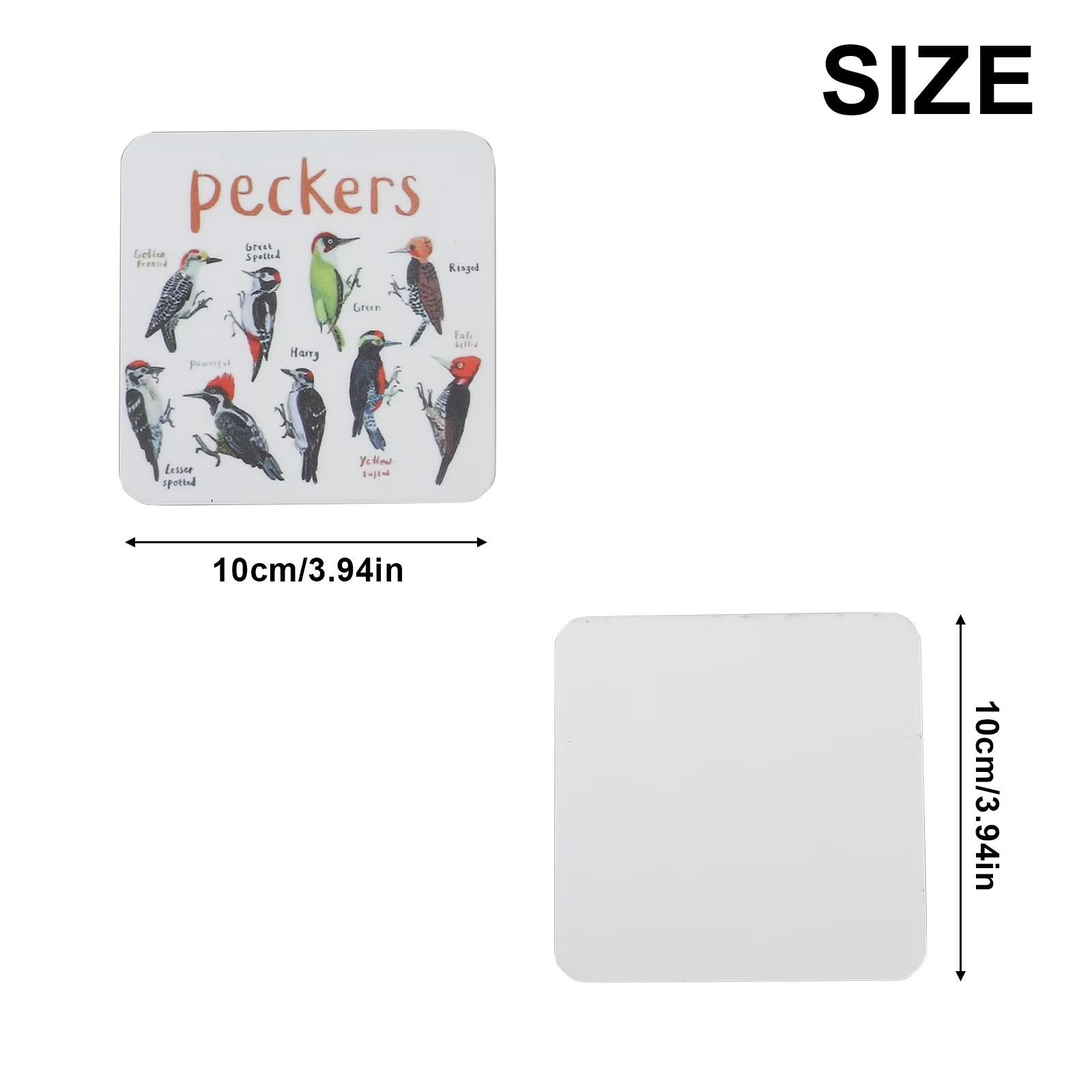 Funny Bird Pun Coasters Set of 6, Acrylic Drink Coasters for Table Protection, Cute Cartoon Bird Design Coaster Set for Coffee, Tea, Home & Kitchen Decor