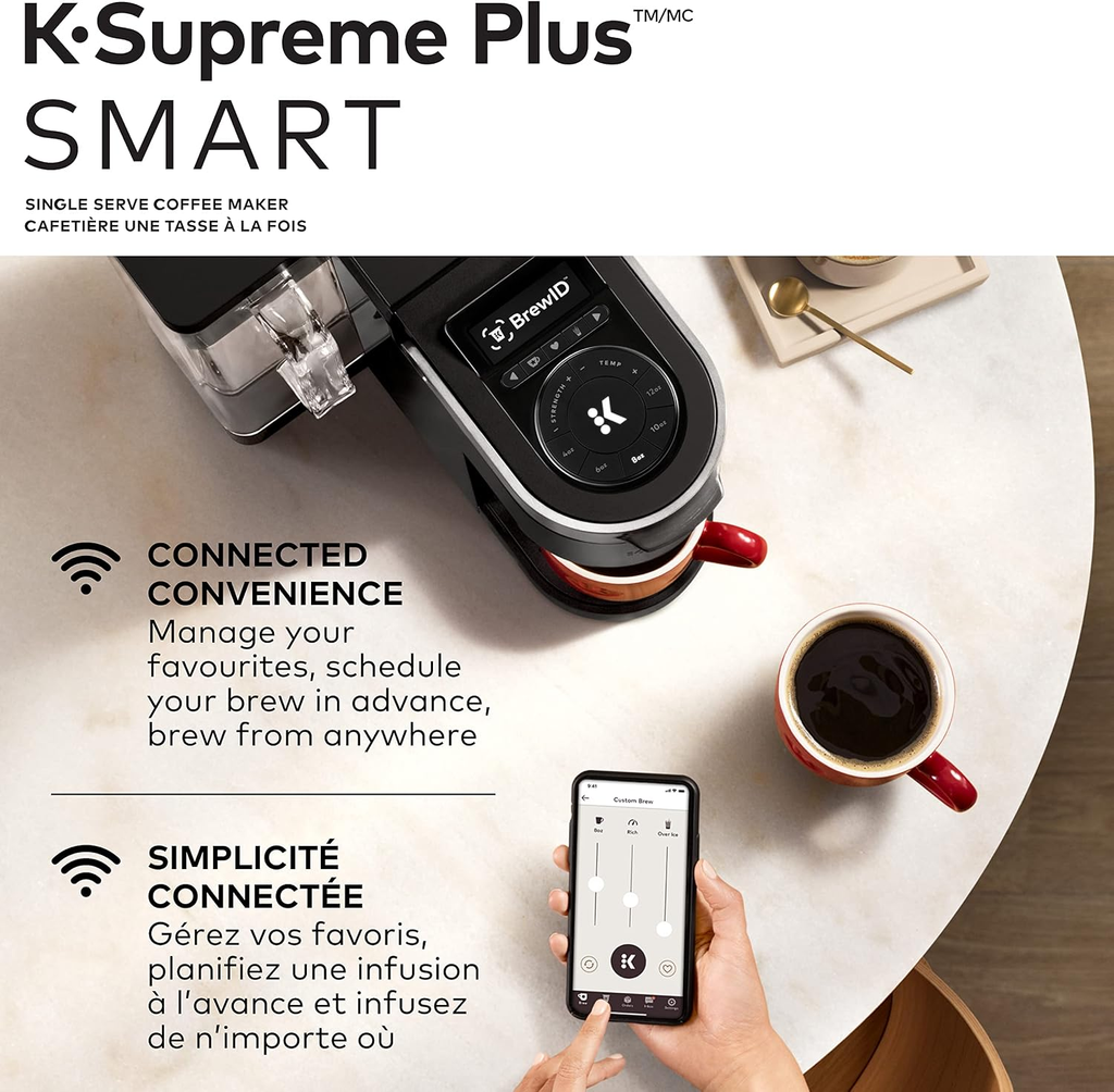 Keurig K-Supreme Plus SMART Single-Serve K-Cup Pod Coffee Maker with Wi-Fi & BrewID – Black