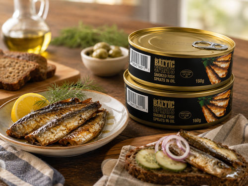 Baltic Smoked Fish Sprats in Oil 160g x2 – Ready to Eat Premium Baltic Seafood Snack | Best Before Feb 03, 2029