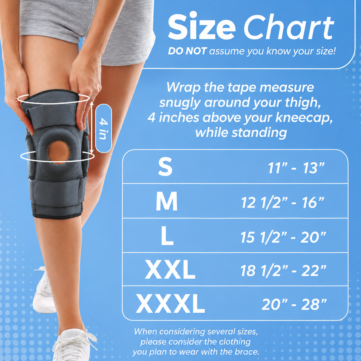 Adjustable Sports Knee Support with Side Stabilizers