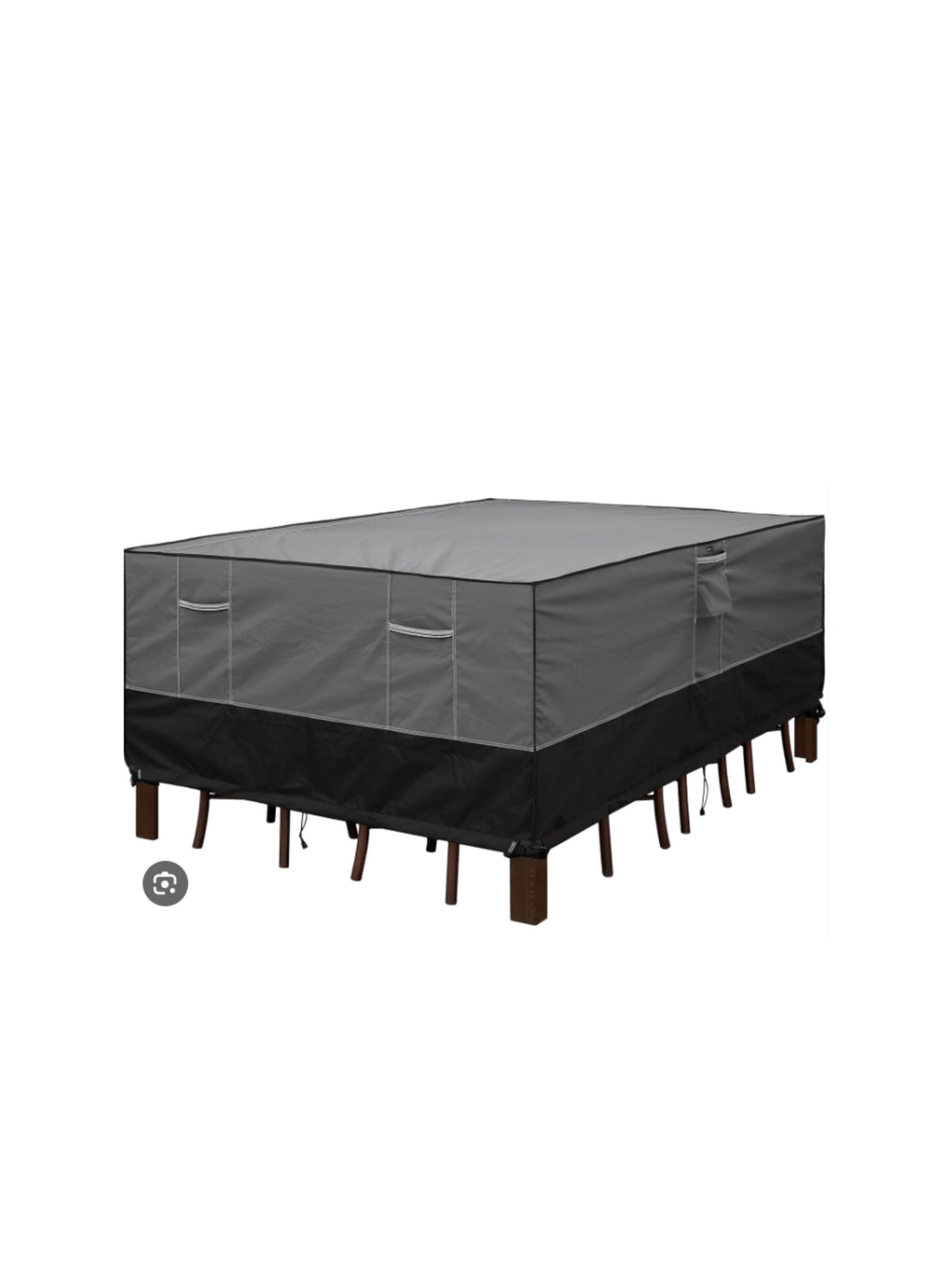 ULTCOVER 600D Tough Canvas Durable Rectangular Patio Table and Chair Cover - Waterproof Outdoor General Purpose Furniture Covers 88Lx62Wx28H inch