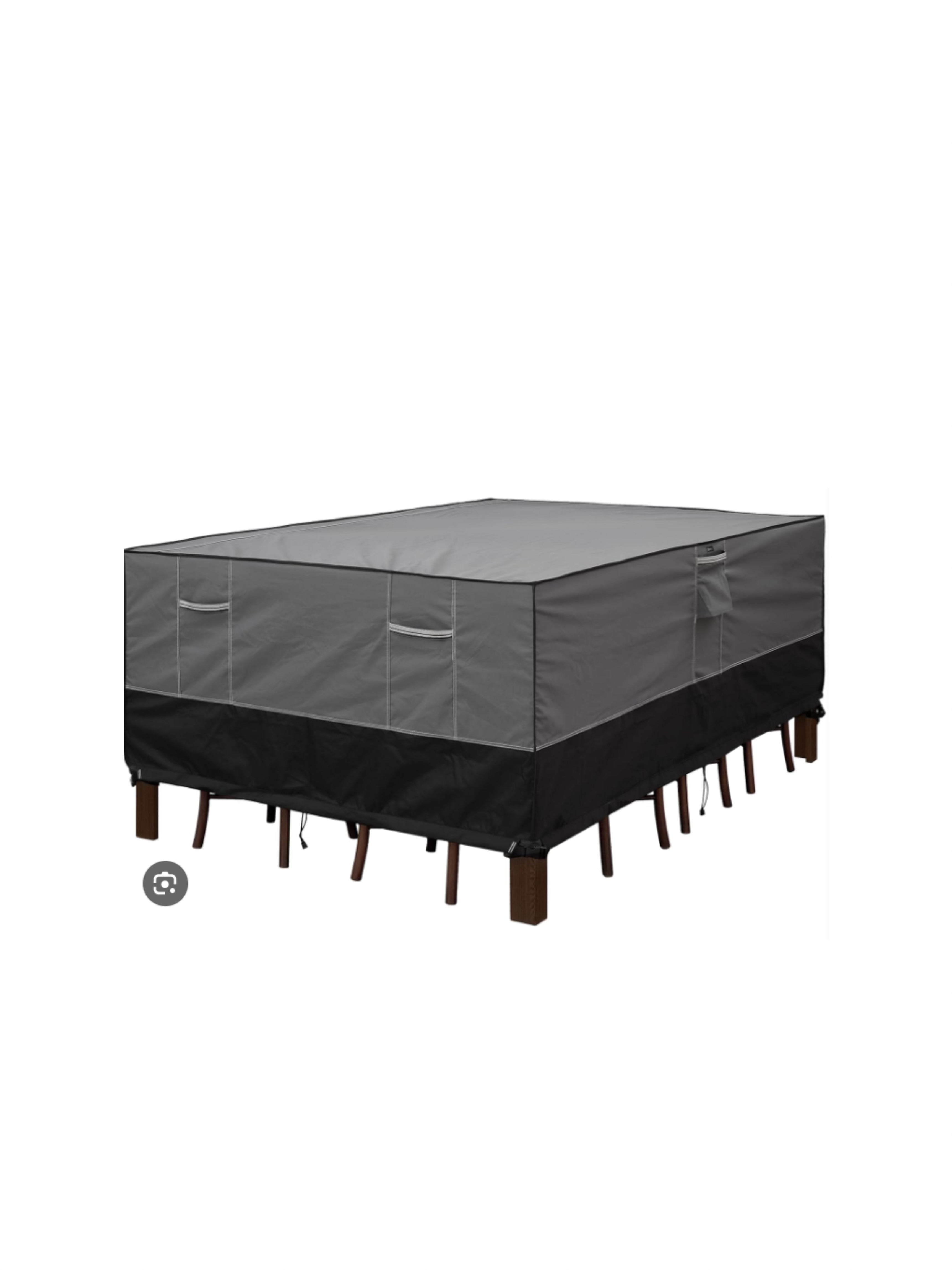 ULTCOVER 600D Tough Canvas Durable Rectangular Patio Table and Chair Cover - Waterproof Outdoor General Purpose Furniture Covers 88Lx62Wx28H inch