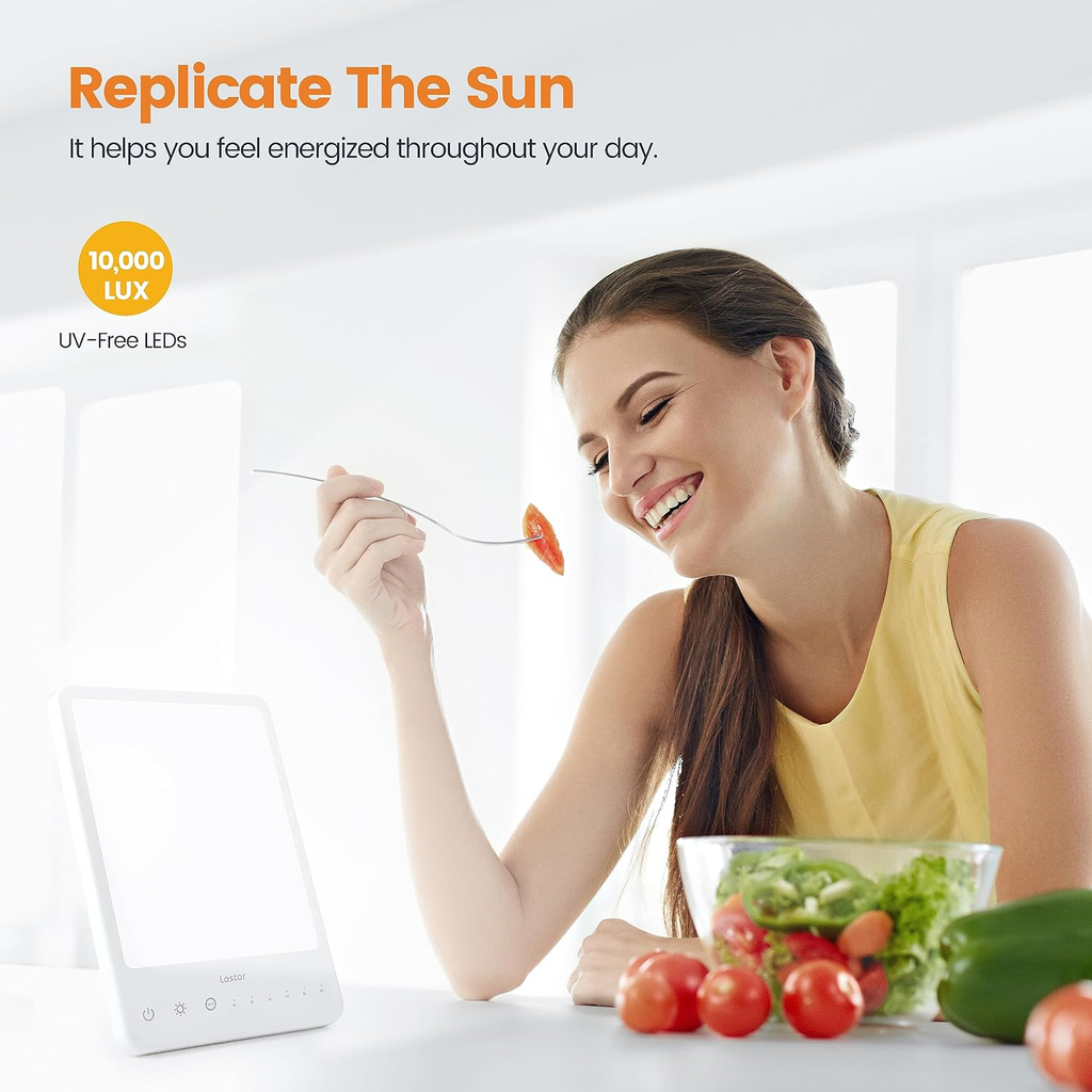 LED Daylight Lamp with Adjustable Brightness, Timer, Touch Control and Memory Function – White