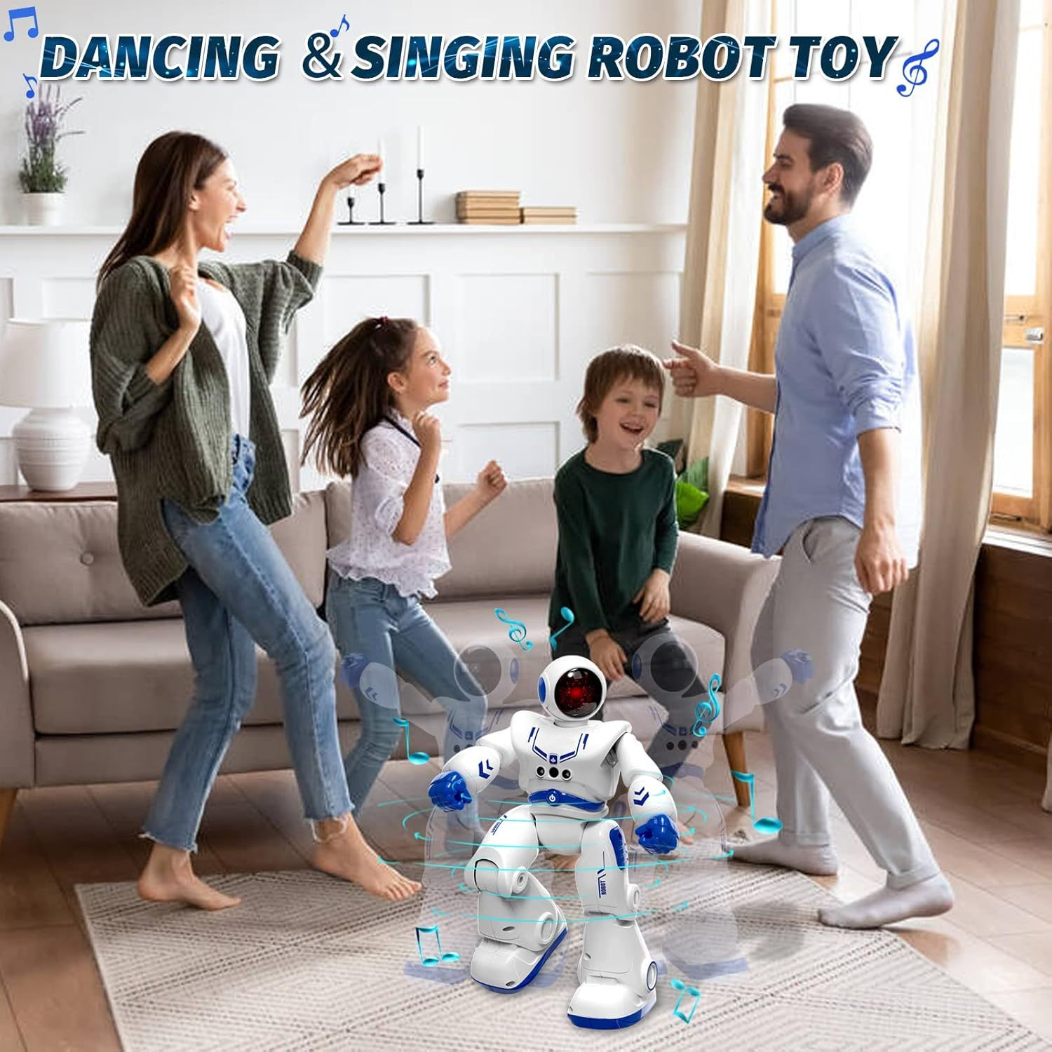 Smart Gesture Control Robot Toy for Kids – Programmable RC Dancing Robot with Music & LED Lights