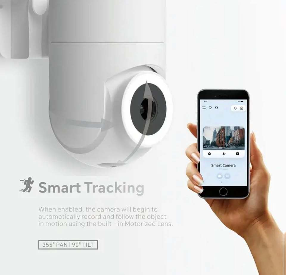3MP WiFi Security Camera Outdoor – PTZ Smart Surveillance Camera with Auto Tracking, Night Vision, Motion Detection & Two-Way Audio