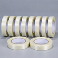 Bomei Pack 1-Inch Fiberglass Reinforced Filament Tape, 25 m per Roll, 10-Roll Pack, Clear Mesh Tape for Packing, Bundling and Repairs (B05023)