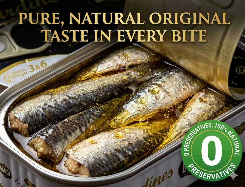 BANDI FOODS Sardines in Vegetable Oil – Wild Caught, 1460mg Omega-3 per Serving, Exclusive Taste, Product of Morocco, Net Wt. 4.41 oz (125 g), Best Before Dec 31, 2029