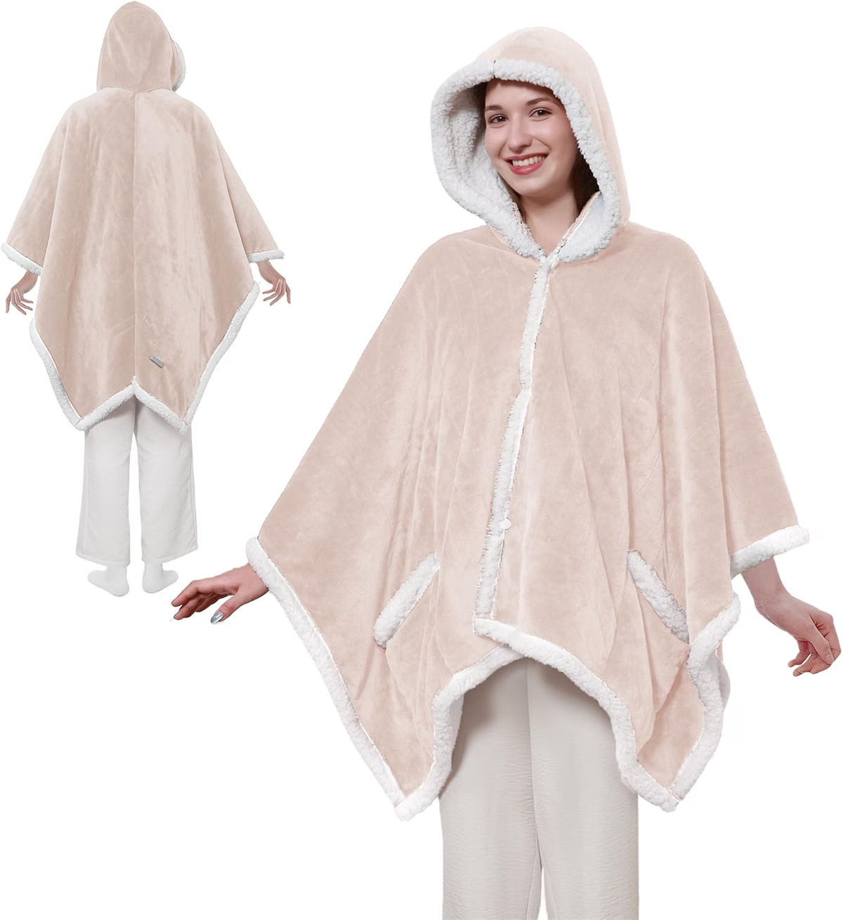 Sealy Wearable Electric Heated Hoodie Poncho, 50 x 60 in.