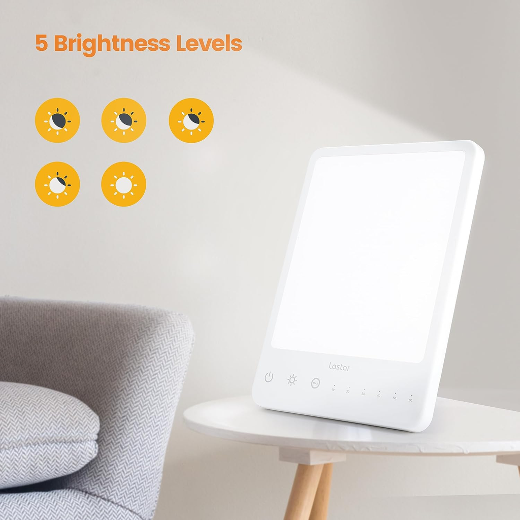LED Daylight Lamp with Adjustable Brightness, Timer, Touch Control and Memory Function – White