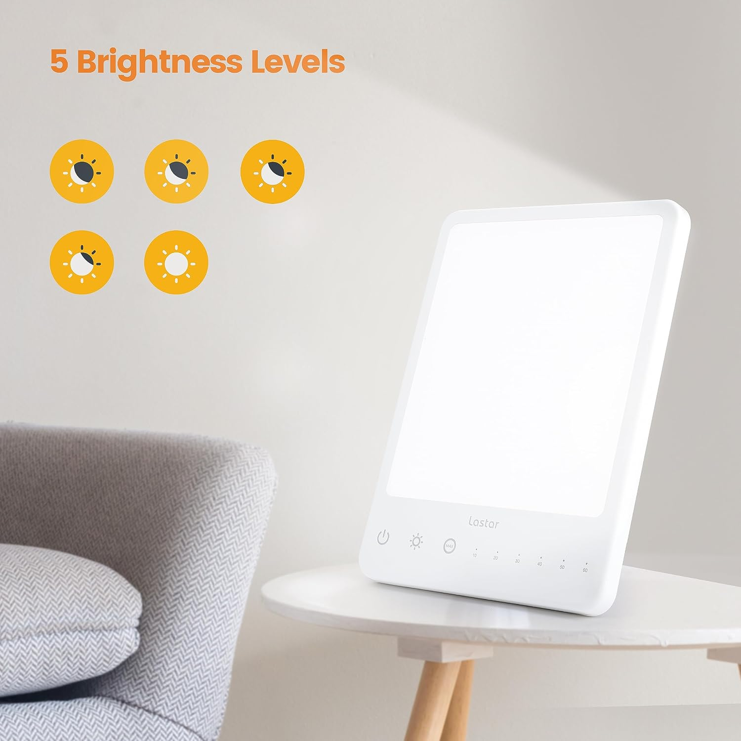 LED Daylight Lamp with Adjustable Brightness, Timer, Touch Control and Memory Function – White