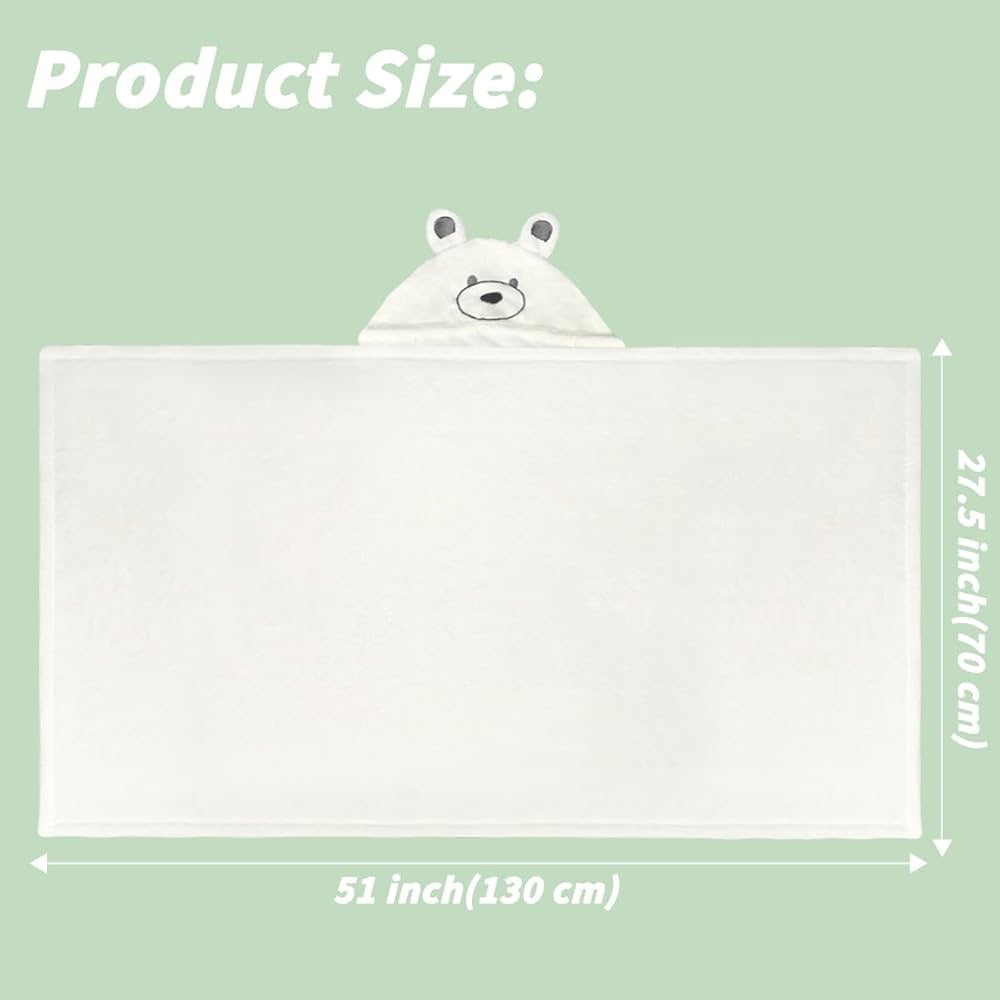 Hooded Baby Towel Set, Soft Coral Velvet Kids Bath Towel, Super Absorbent Quick Dry Hooded Towel for Newborn Toddler, 0-8 Years Old, 2 Pack (Gray & White)
