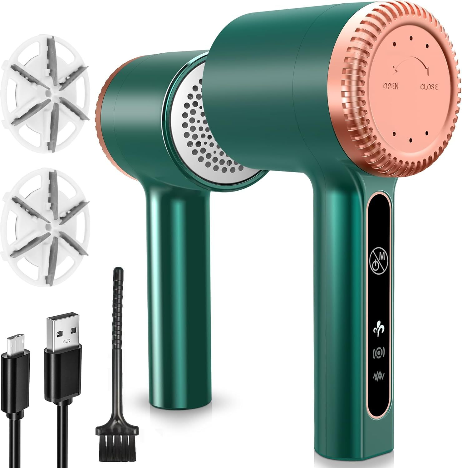 Rechargeable Fabric Shaver – Electric Lint Remover with 6-Blade System, 3 Speeds, Large Lint Collector