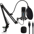 DODOCOOL USB Condenser Microphone Kit with Boom Arm, Pop Filter & Shock Mount (DC229B)