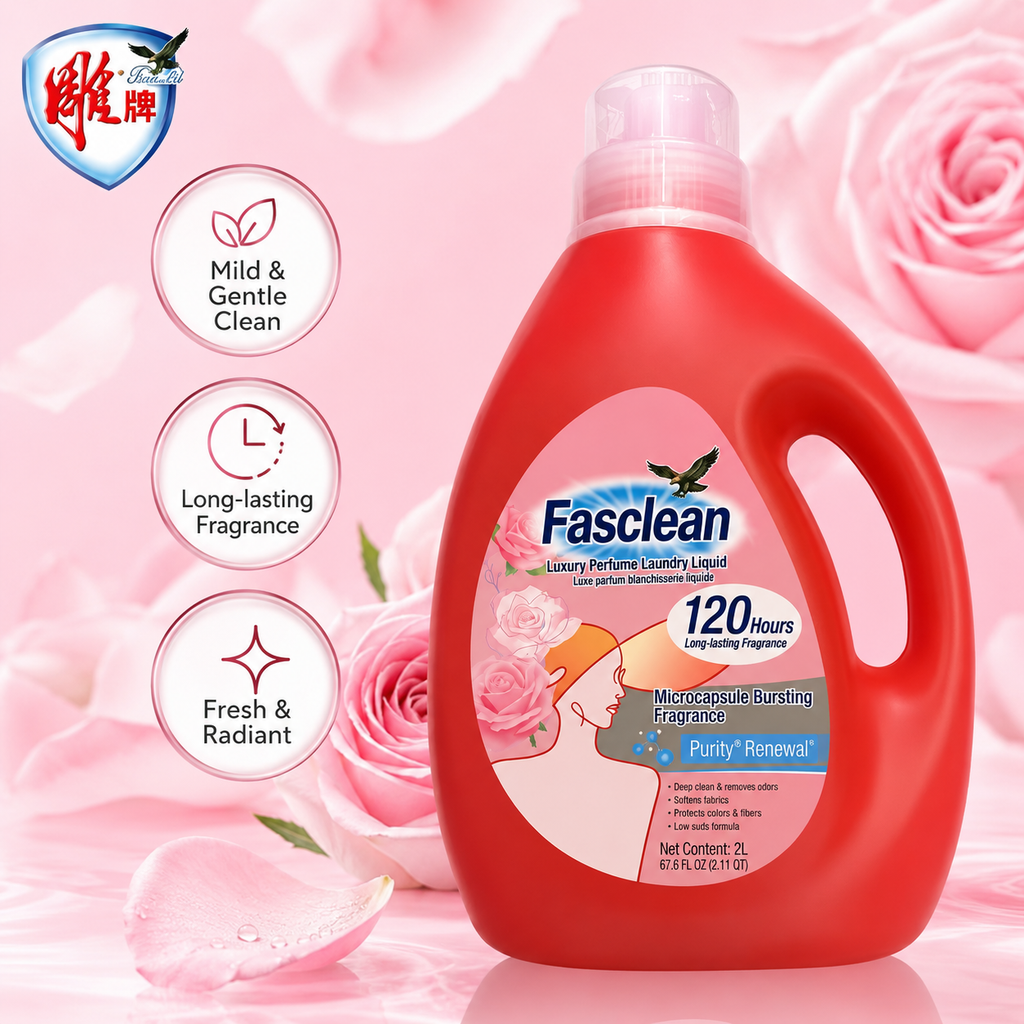 Fasclean Luxury Perfume Laundry Liquid 2L, Long-Lasting Fragrance Fabric Care Detergent for Clothes & Bedding