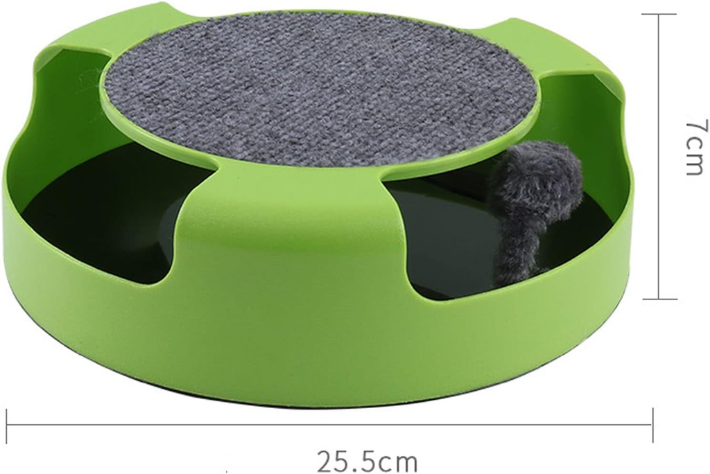 2-in-1 Interactive Cat Toy with Rotating Mouse & Scratching Pad