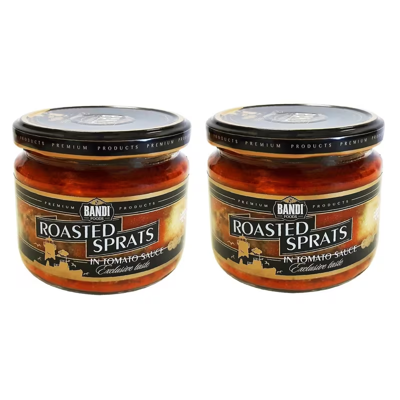 Bandi Foods Roasted Sprats in Tomato Sauce 280g, Baltic Sea Wild-Caught Fish from Latvia, Ready-to-Eat Seafood, High Omega-3 & Protein, Best Before 01/14/2030