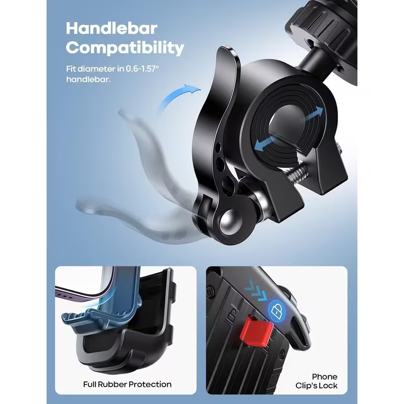 Motorcycle Bike Phone Mount – Handlebar Phone Holder for Cycling and Riding