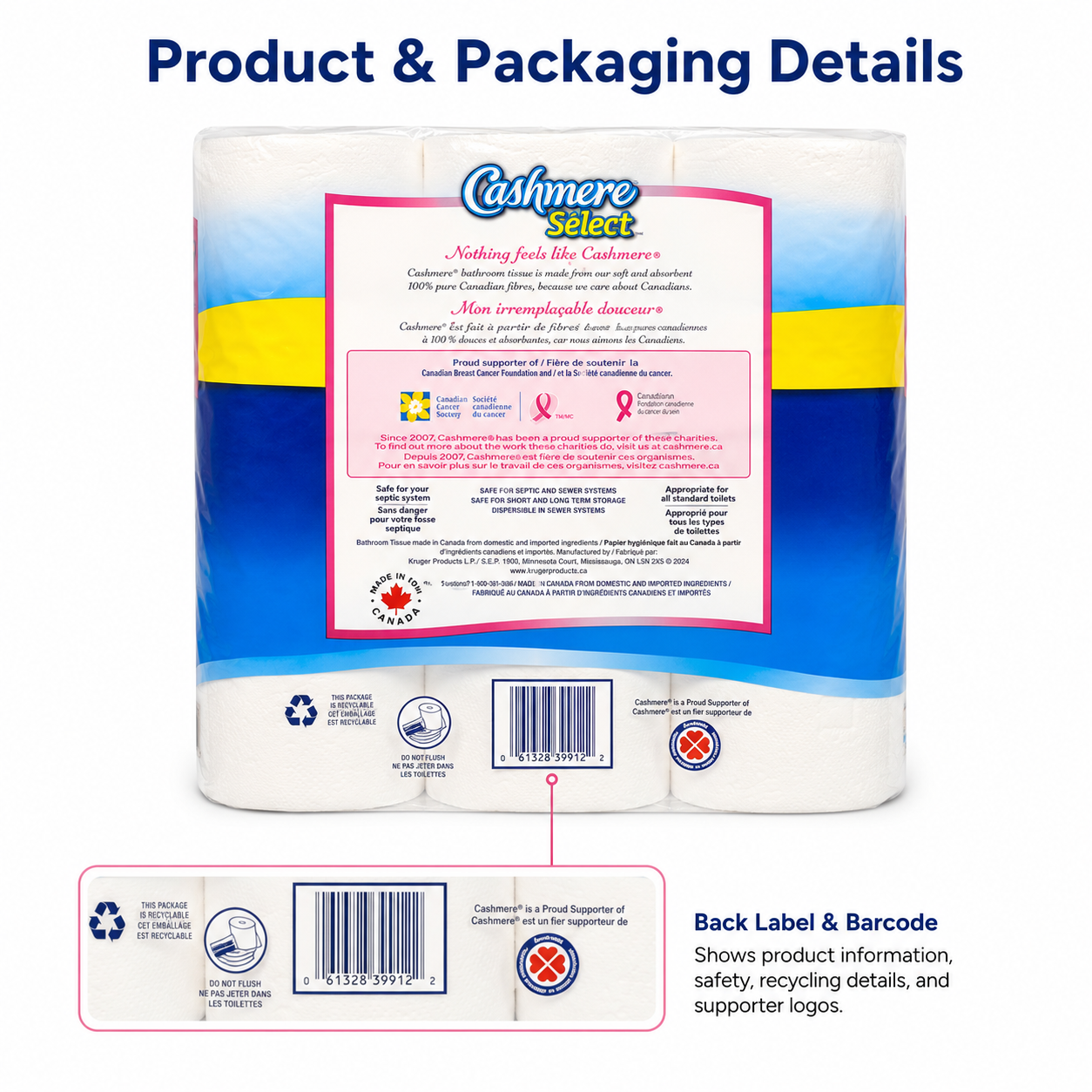 Cashmere Select Bathroom Tissue, 9 Triple Rolls, 2-Ply, 363 Sheets per Roll