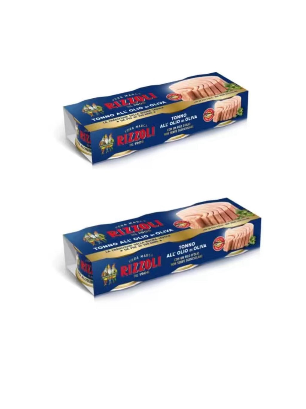 Rizzoli Italian Yellowfin Tuna in Olive Oil – 65g x 6 Cans | High Protein Omega-3 Imported Seafood