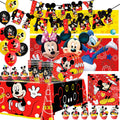 Classic Cartoon Mouse Theme Birthday Party Decorations Set – Kids Party Supplies with Banner, Balloons, Tableware & Cake Toppers (Red & Black Style)