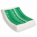 Cooling Gel Contoured Pillow with Flexible Gel Grid, Cushioned Support for Bed and Everyday Rest, Green and White, 66 × 40 × 11 cm