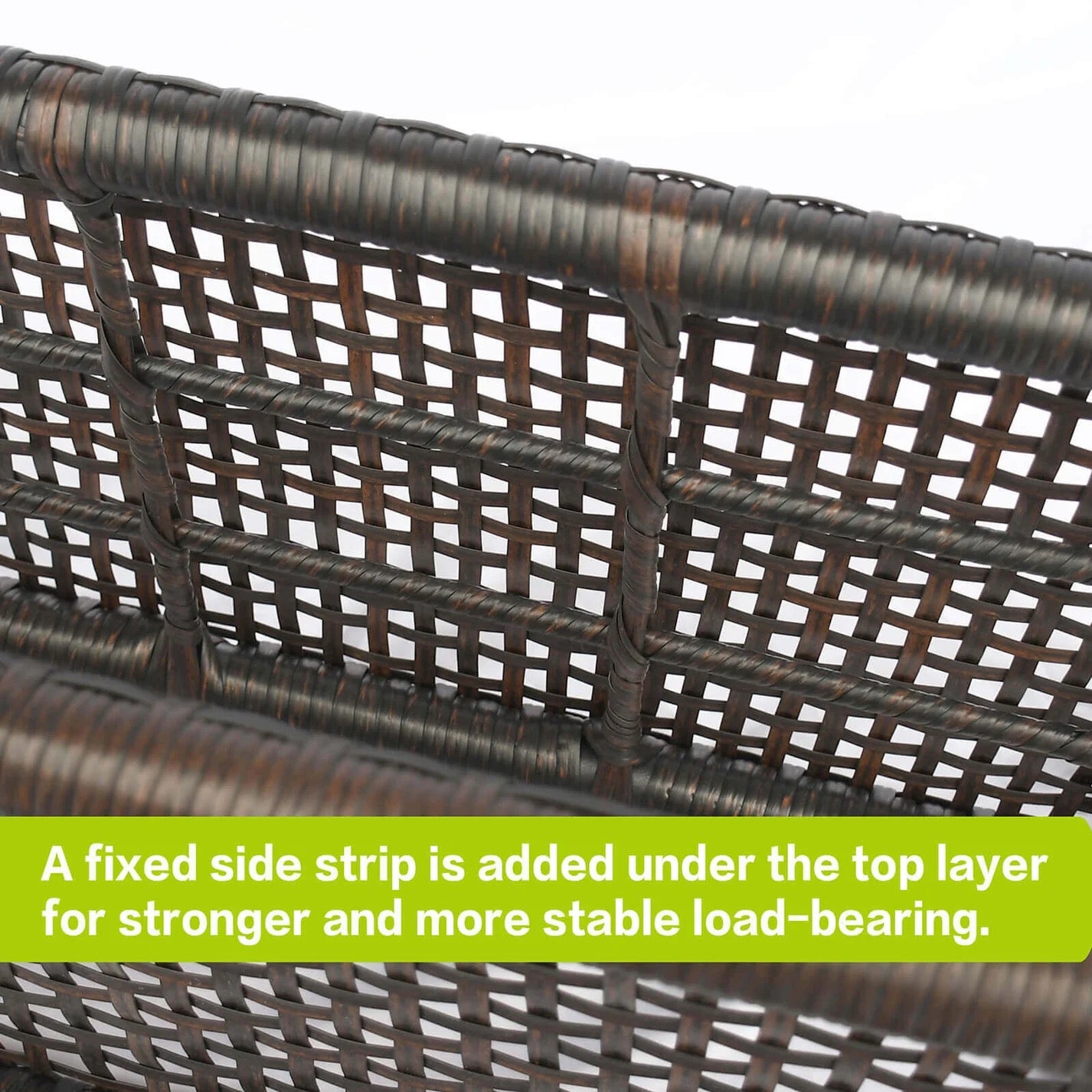3-Tier Rattan Style HDPE Storage Shelf – Indoor & Outdoor Organizer (21.5" × 12" × 20.6")