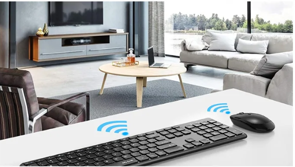 Jelly Comb KUT027 Wireless Keyboard and Mouse Combo – Ultra-Slim 2.4GHz USB Keyboard & Mouse Set for Laptop, PC Desktop