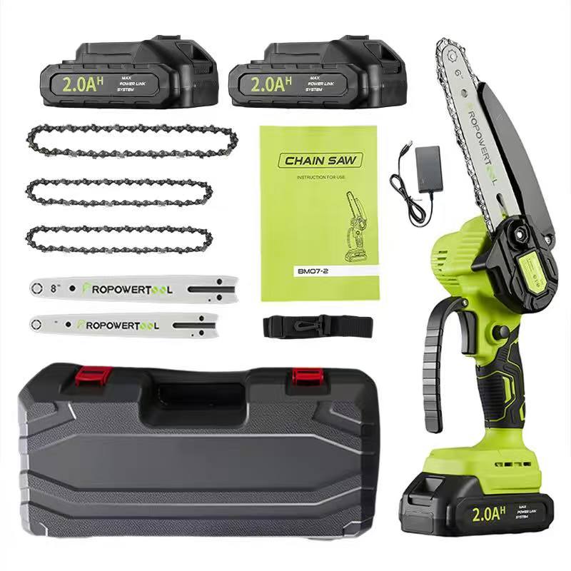 Cordless Mini Electric Chainsaw – Portable 6 Inch Handheld Pruning Saw Kit