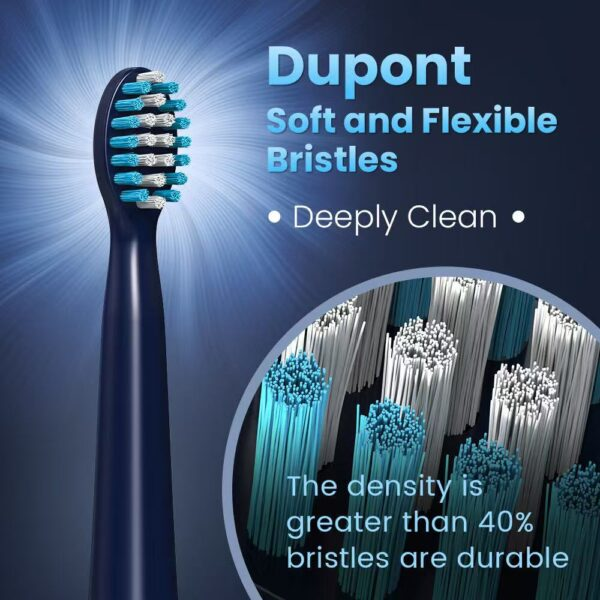 SEJOY Sonic Electric Toothbrush – Rechargeable Waterproof Toothbrush with 7 Brush Heads & 3 Cleaning Modes