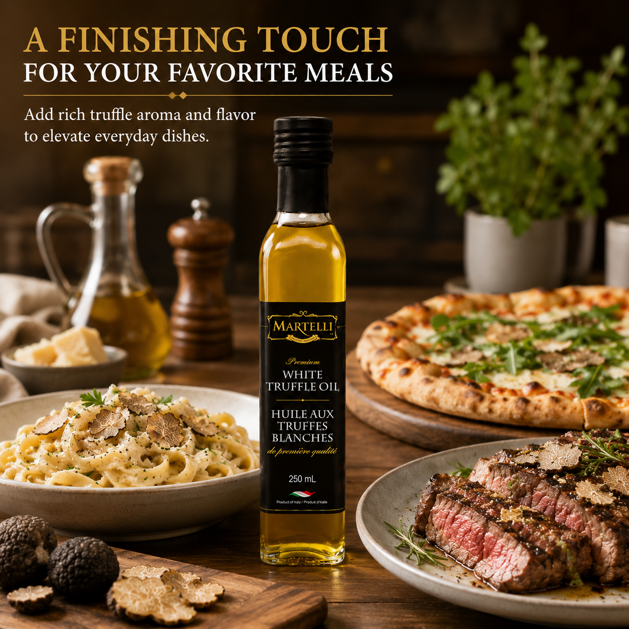 Martelli White Truffle Oil, Aromatic Finishing Oil for Pasta, Pizza, Risotto and Everyday Cooking