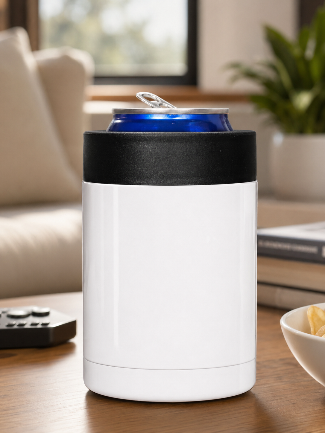 Insulated Can Cooler Tumbler with Lid, Stainless Steel Double Wall Beverage Holder, Fits Standard 12oz Cans, No Sweat Drink Sleeve for Beer, Soda & Cold Drinks