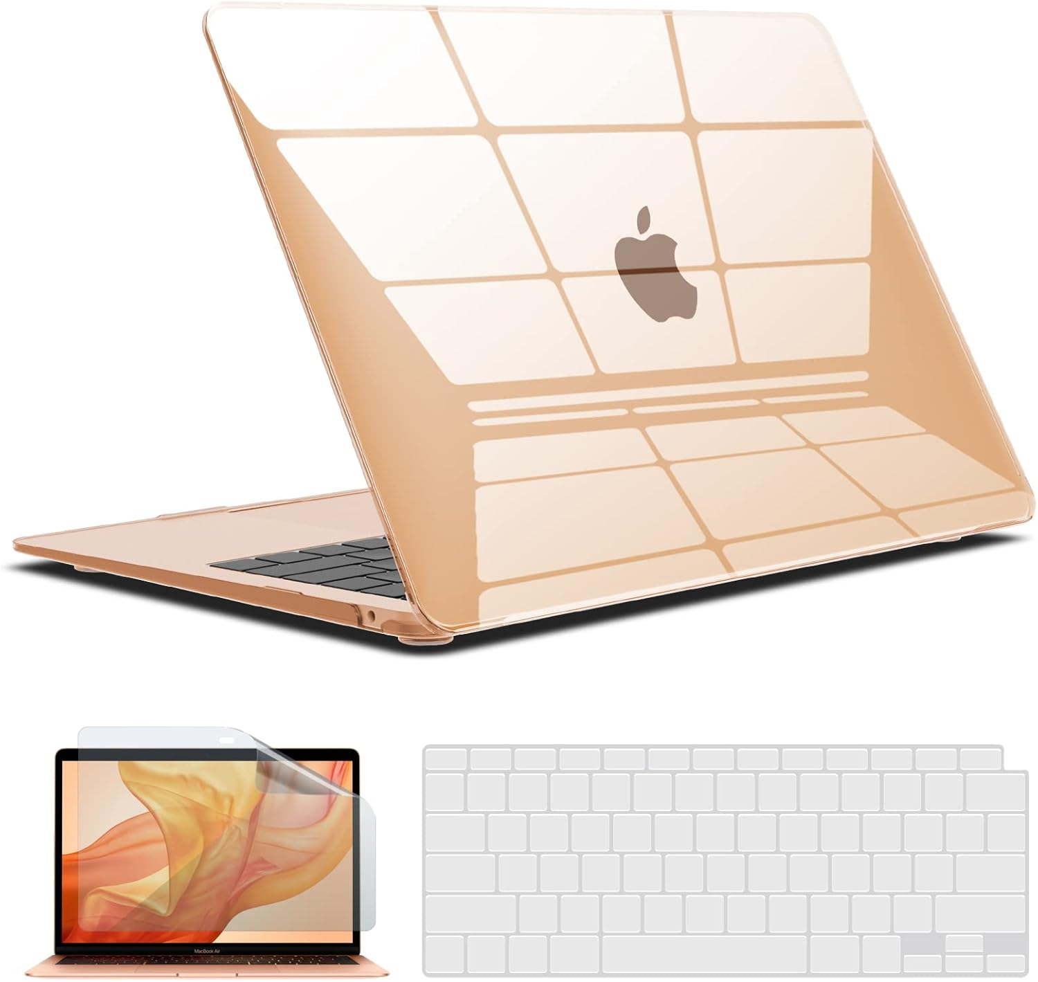 MacBook Air 13 Inch Hard Shell Case with Keyboard Cover & Screen Protector – Compatible with M1 A2337 / A2179 / A1932
