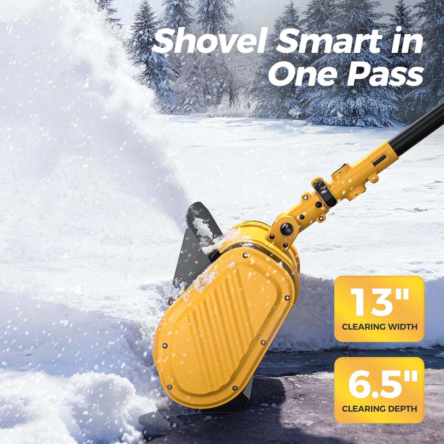 24V Cordless Electric Snow Shovel – 13" Snow Thrower with Battery & Charger