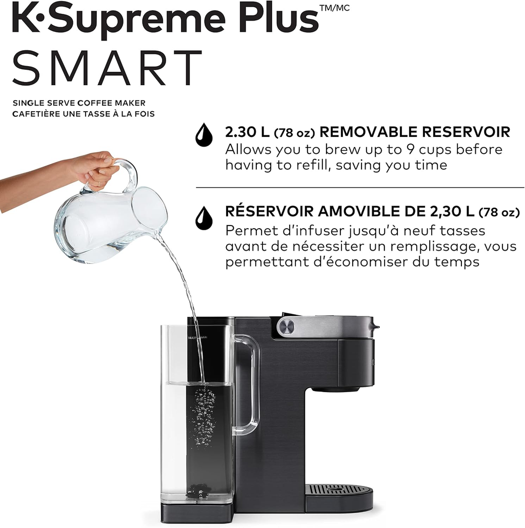 Keurig K-Supreme Plus SMART Single-Serve K-Cup Pod Coffee Maker with Wi-Fi & BrewID – Black