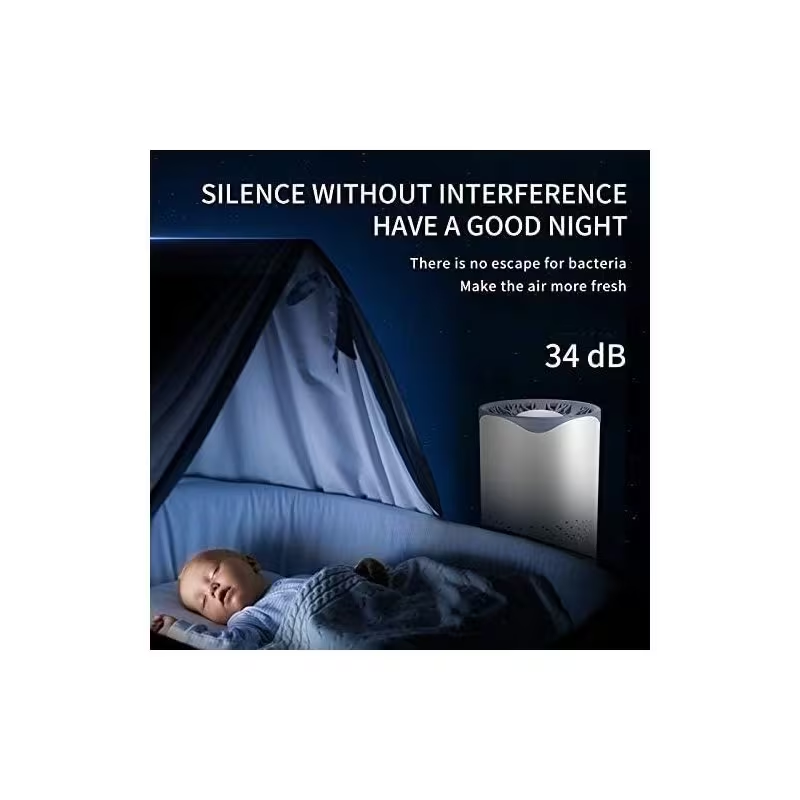 Compact USB-Powered UV Air Purifier with 5-Speed Touch Control – White