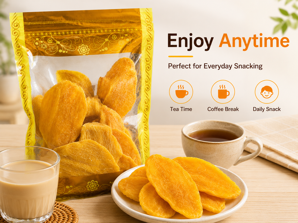 1 lb Dried Mango Slices – Sweet & Chewy Fruit Snack | Resealable Stand-Up Pouch