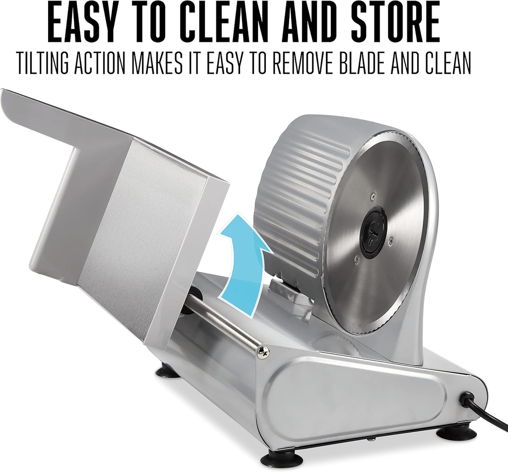 Weston Electric Meat Slicer, 7.5-Inch Stainless Steel Blade, Adjustable Thickness, 200W – Silver (61-0750-W)