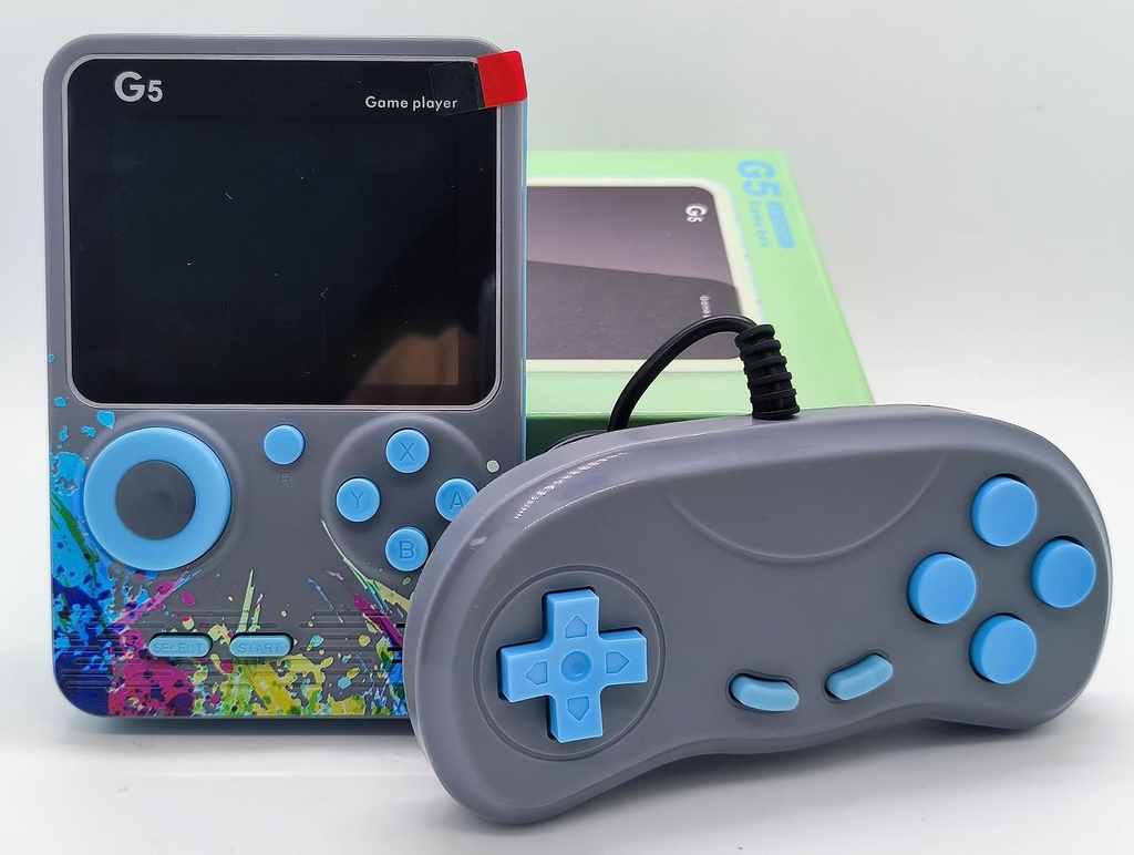 G5 Handheld Retro Game Console, 500 Built-In Games, 3-Inch Colour Screen, Rechargeable & TV Output – Random Colour
