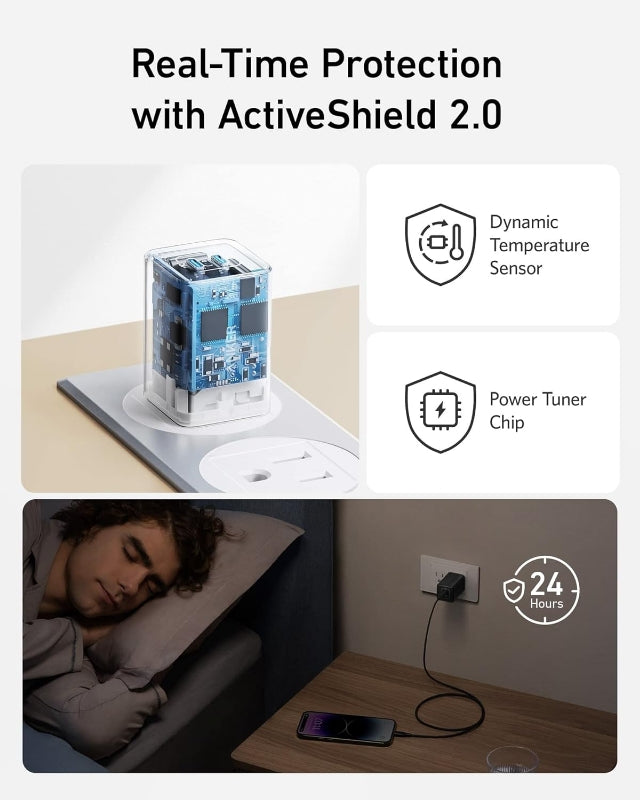 Anker 47W Dual USB-C Fast Charger – Compact Wall Charger with 27W + 20W Power Delivery for iPhone, iPad & USB-C Devices