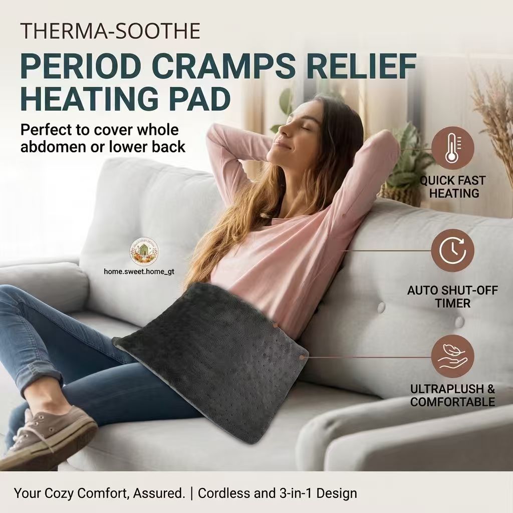 Electric Heating Pad with 4 Heat Settings & 2-Hour Auto Shut-Off – 30 × 60 cm (Approx. 12 × 24), Gray