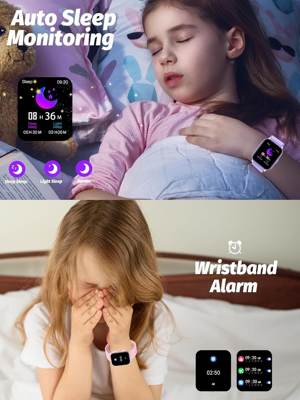 Kids Smart Watch Fitness Tracker Waterproof Activity Tracker with Sleep Monitor Pedometer Alarm Touch Screen
