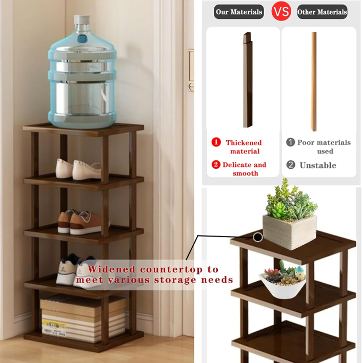 8-Tier Bamboo Shoe Rack – Freestanding Entryway Storage Organizer