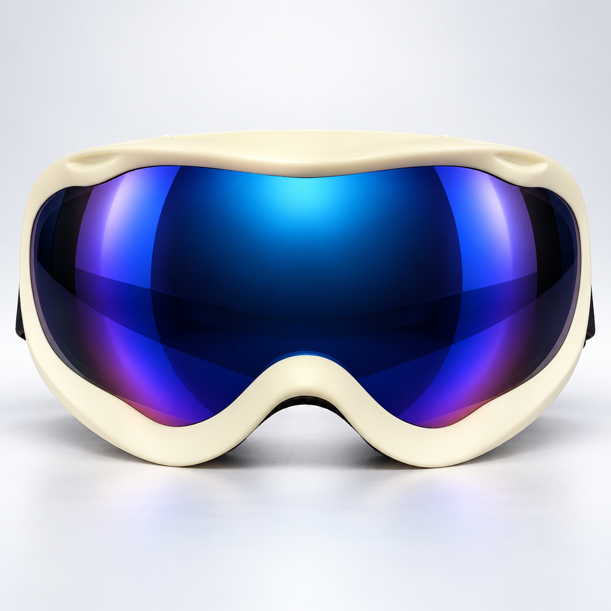 White Frame Ski & Snowboard Goggles – Dual Lens, Adjustable Strap, Over-Glasses Fit