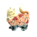 Flowers Big Cat Figurine