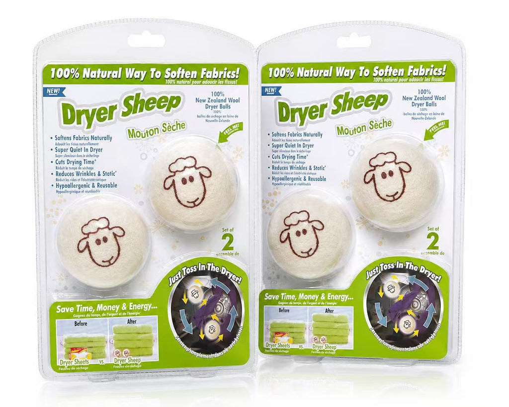 2 Pack Reusable Wool Dryer Balls Set – Laundry Dryer Balls for Clothes & Towels