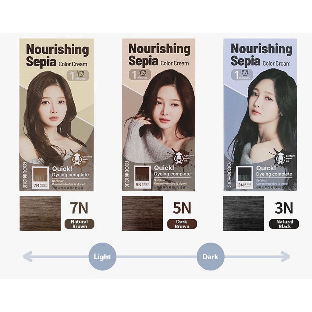 Foodaholic Nourishing Sepia Color Cream 1min 5N Dark Brown 60g