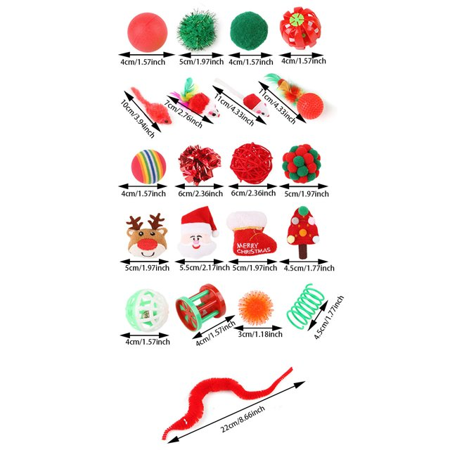 Christmas Cat Toy Set with Collapsible Tunnel – Holiday Variety Pack
